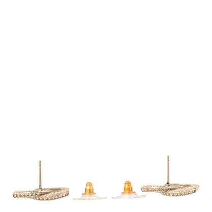 Chanel Crystal Timeless CC Earrings Light Gold 3 of 5
