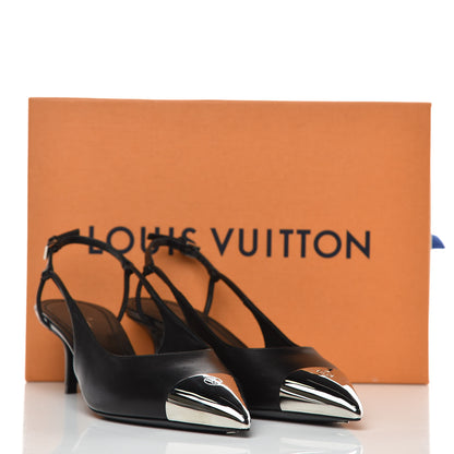 Louis Vuitton Calfskin Urban Twist Slingback Pumps 36 Black 9 of 9
