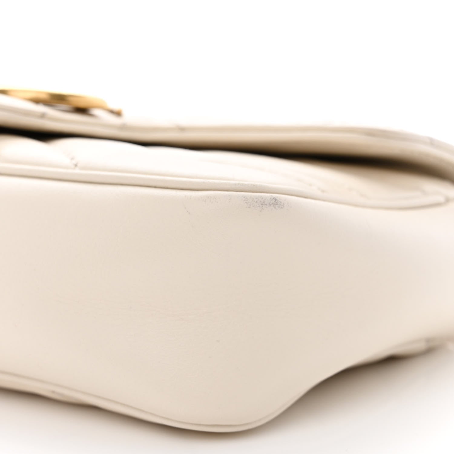 Gucci Calfskin Matelasse Super Mini GG Marmont Shoulder Bag White 10 of 12
