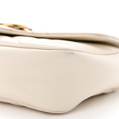Gucci Calfskin Matelasse Super Mini GG Marmont Shoulder Bag White 10 of 12