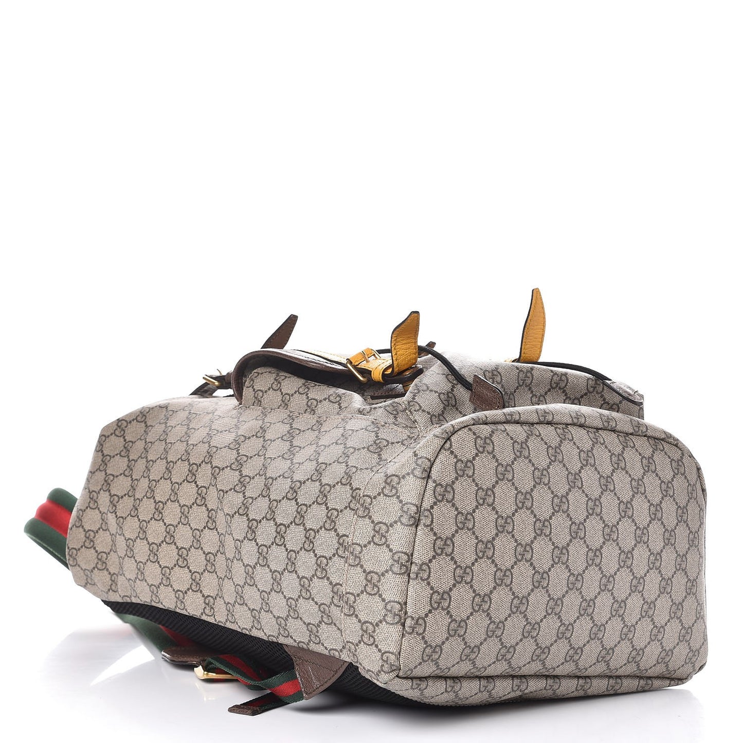 Soft GG Supreme Monogram Neo Vintage Double Buckle Backpack Beige New Acero Crop