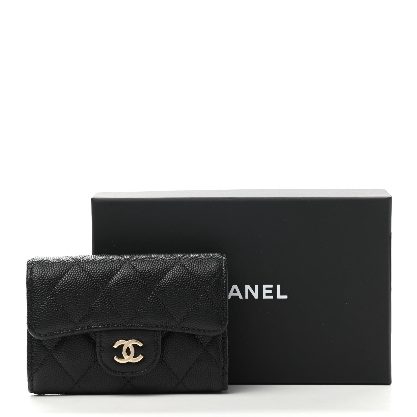 Caviar Quilted Classic 4 Key Holder Wallet Black