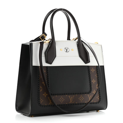 Louis Vuitton Calfskin Monogram City Steamer MM Black White 3 of 9