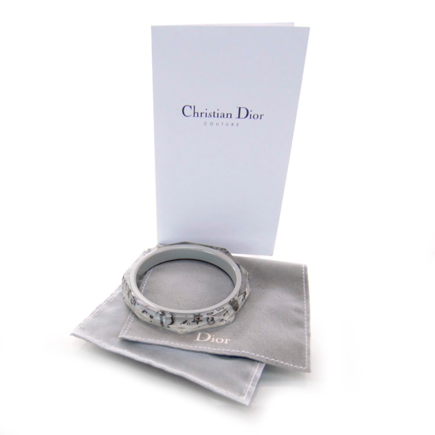 Christian Dior Resin Swarovski Bracelet Gray Small 4 of 4