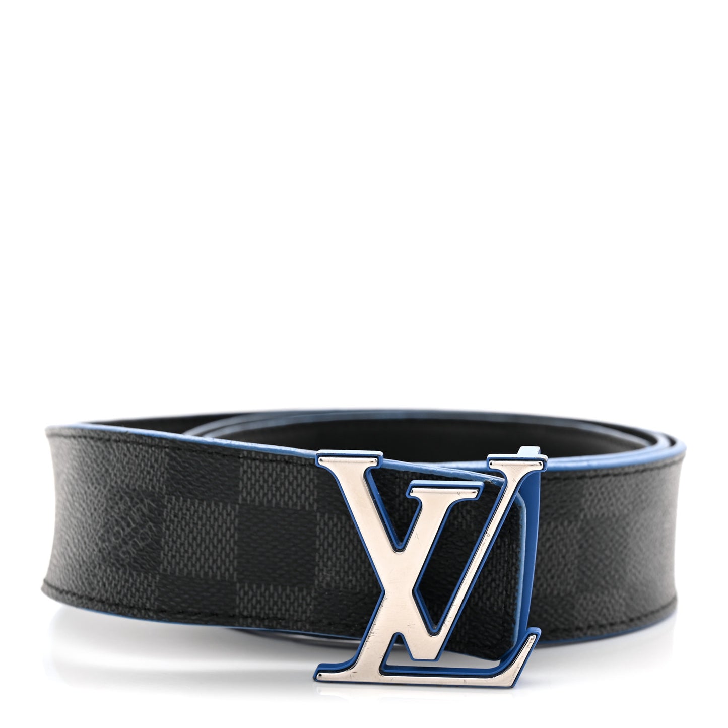 Damier Graphite Calfskin 40mm LV Initiales Reversible Belt 95 38 Blue
