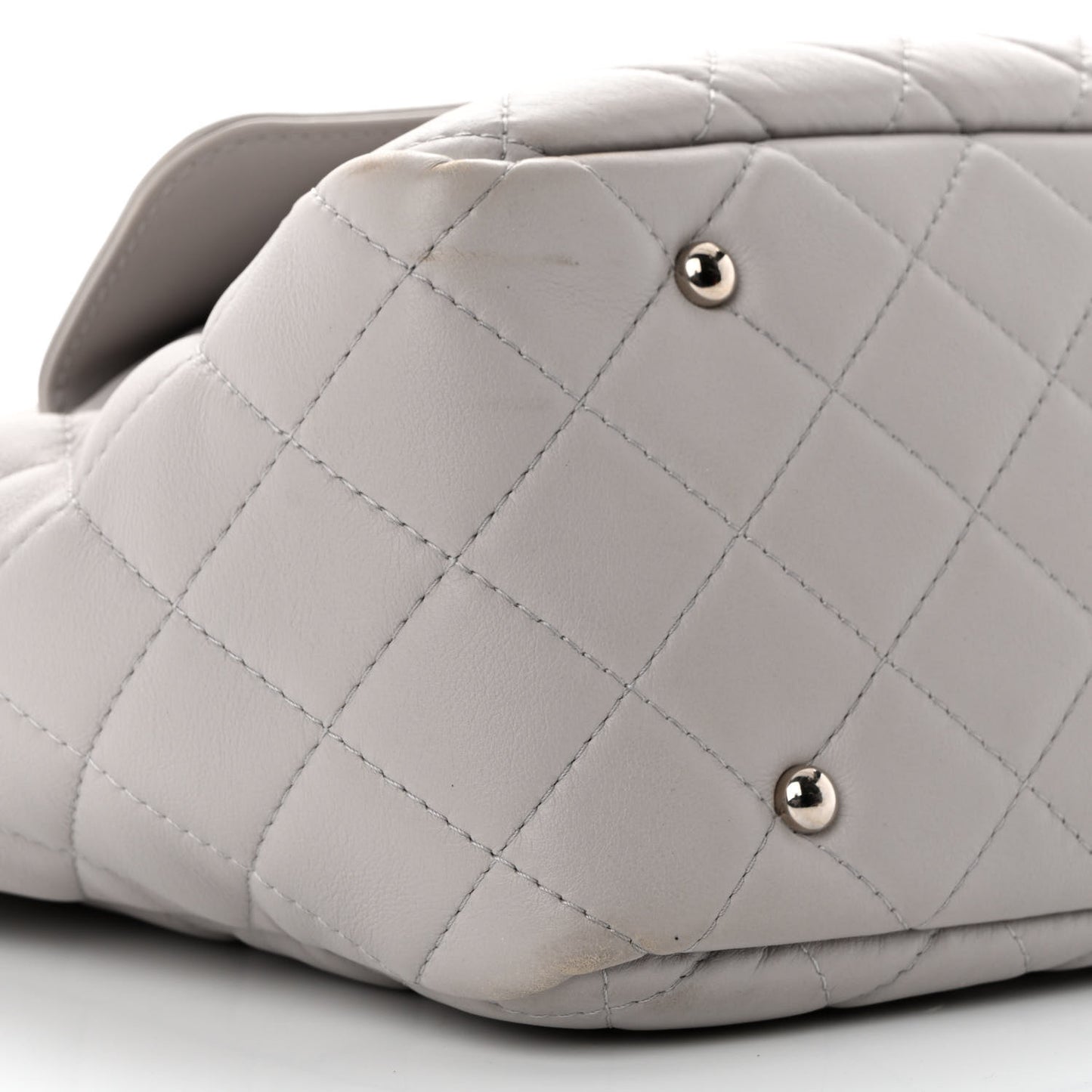 Calfskin Quilted Ultra Pocket Shopping Tote Grey