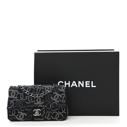 Chanel Canvas Studded Mini Rectangular Flap Navy 11 of 11
