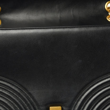 Gucci Calfskin Matelasse Large GG Marmont Shoulder Bag Black 10 of 13