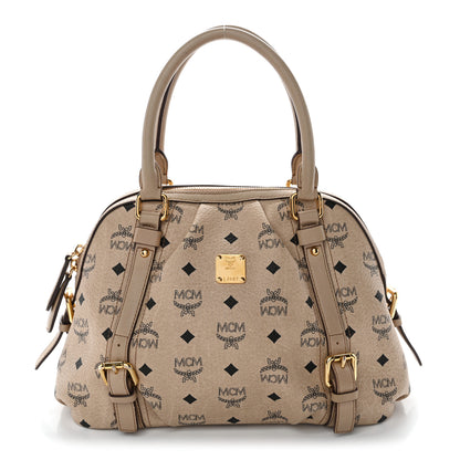 MCM Visetos Boston Bag Beige 1 of 10
