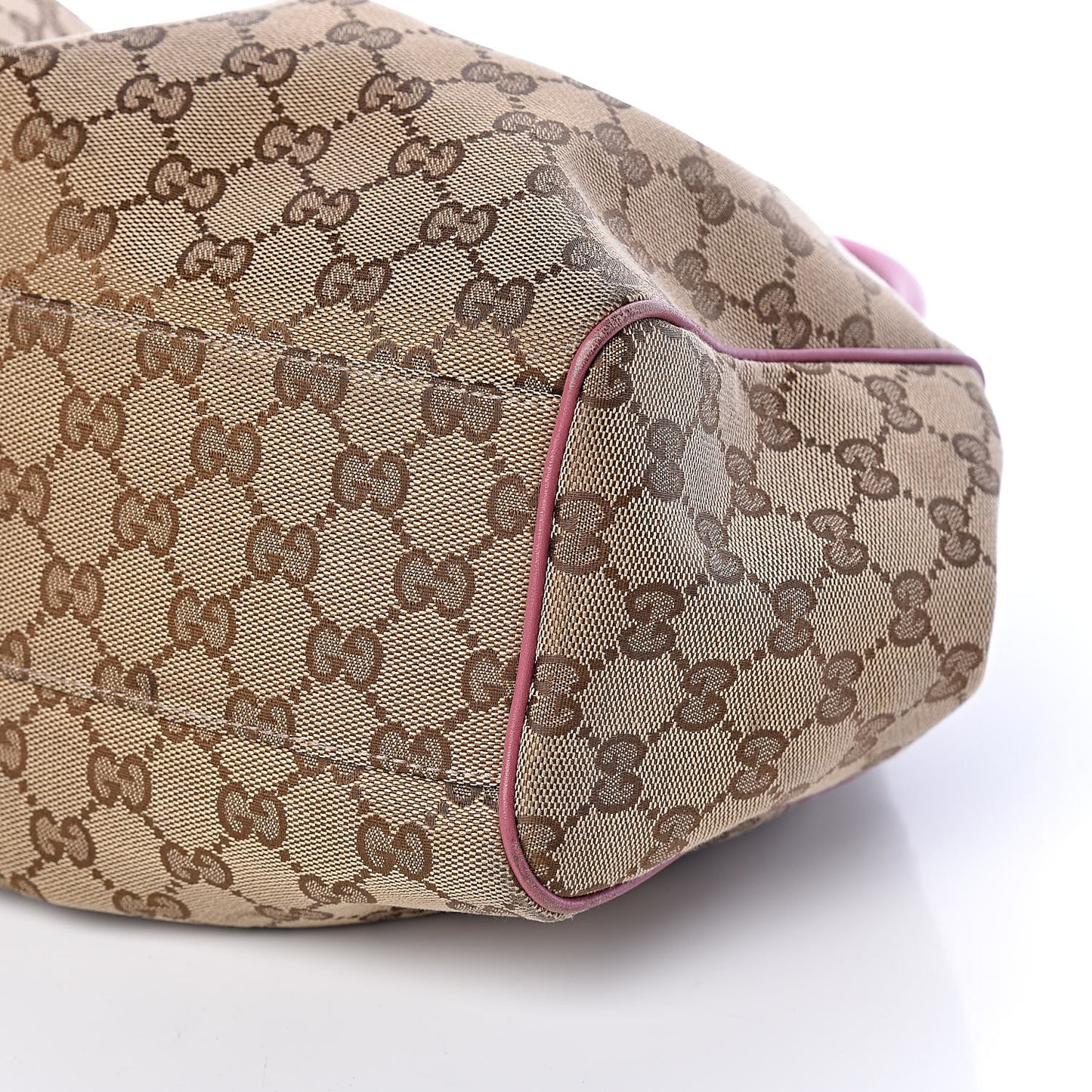 Monogram Margaux Calfskin Medium Sukey Tote Beige Ebony Vintage Rose