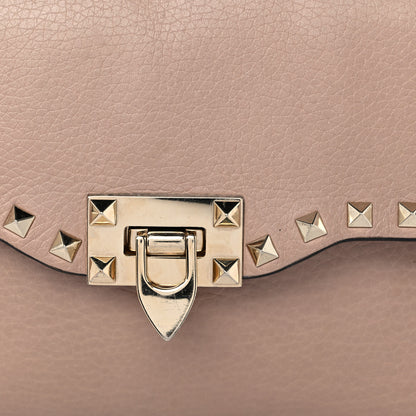 Valentino Garavani Pebbled Calfskin Medium Rockstud Flip Lock Crossbody Bag Poudre 12 of 12