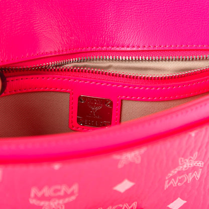 MCM Visetos Monogram Medium Millie Crossbody Bag Neon Pink 8 of 9