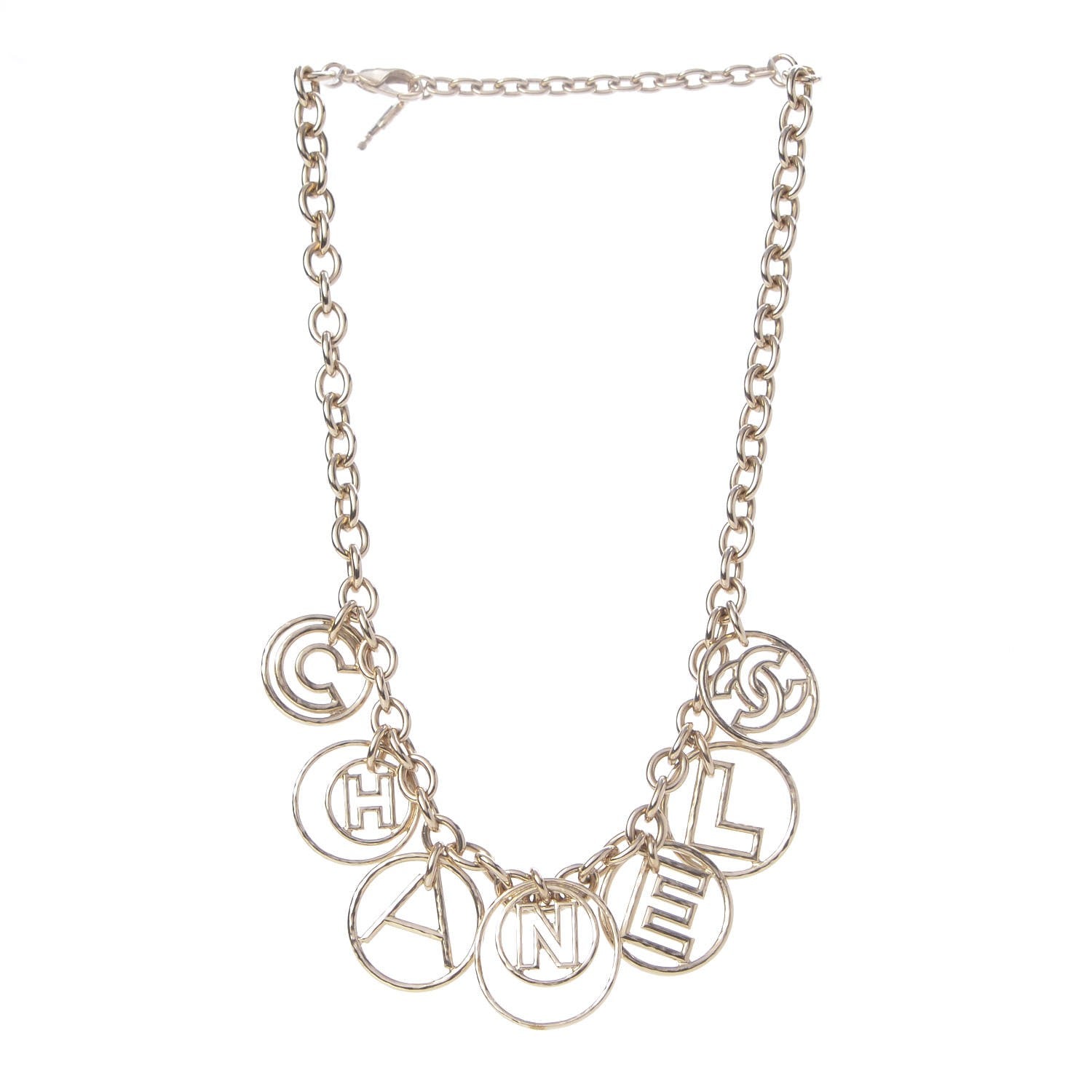 Chanel Hoop Cuba Logo Necklace Gold 3 of 5