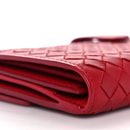 Bottega Veneta Nappa Intrecciato Continental Flap Wallet China Red 8 of 10