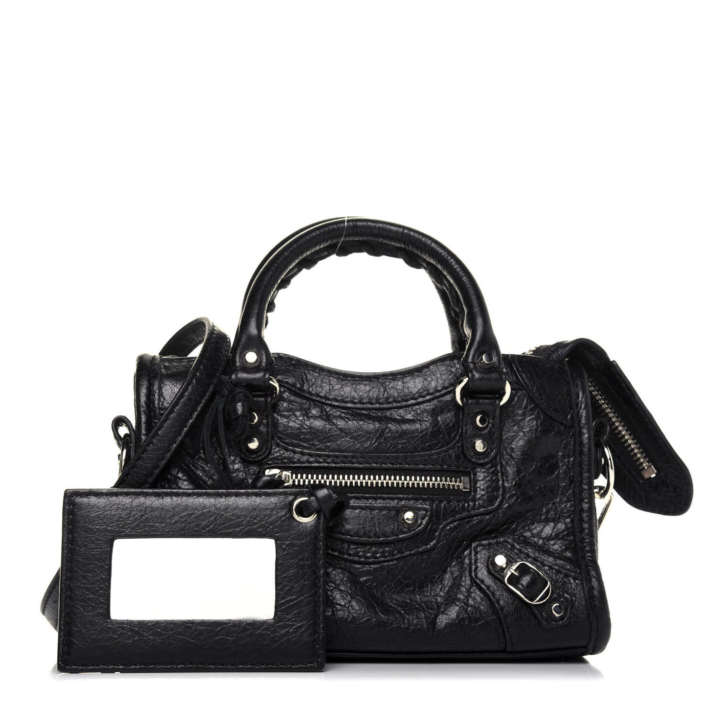 Agneau Classic Silver Hardware Nano City Black