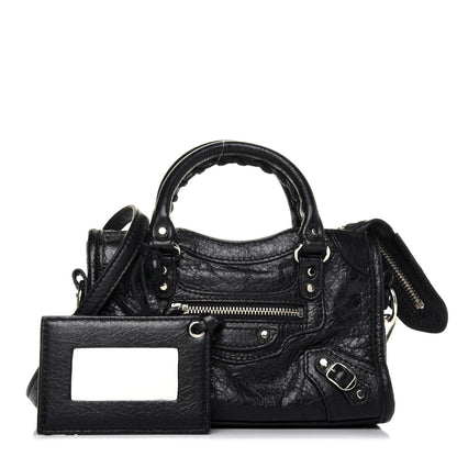 Balenciaga Agneau Classic Silver Hardware Nano City Black 1 of 14