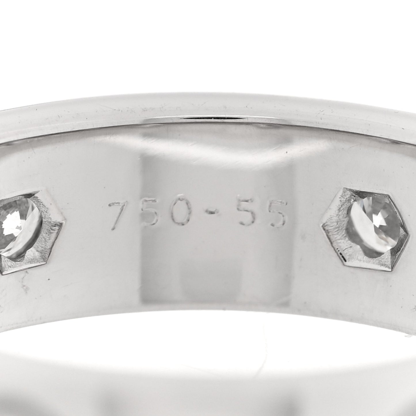 18K White Gold Gold 6 Diamond 5.5mm LOVE Ring 55/7.25