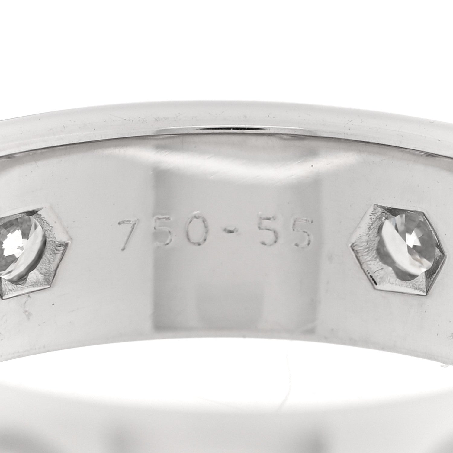 Cartier 18K White Gold Gold 6 Diamond 5.5mm LOVE Ring 55/7.25 5 of 7
