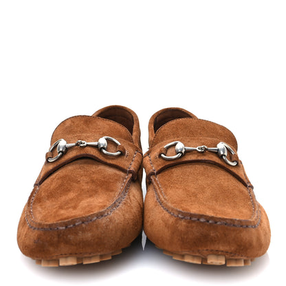 Gucci Suede Mens Horsebit Driver Loafers 9.5 Brown 2 of 9