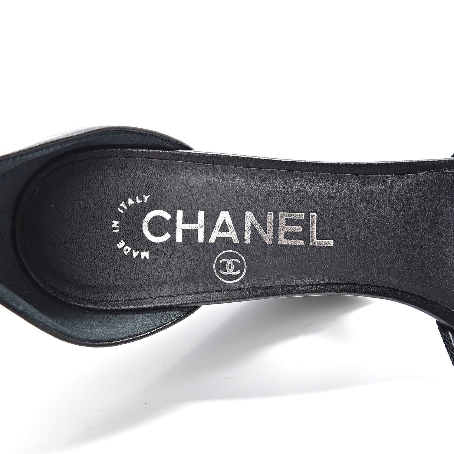 Chanel Lambskin Grosgrain Open Toe Pearl Sandal Heels 36 Black 7 of 12