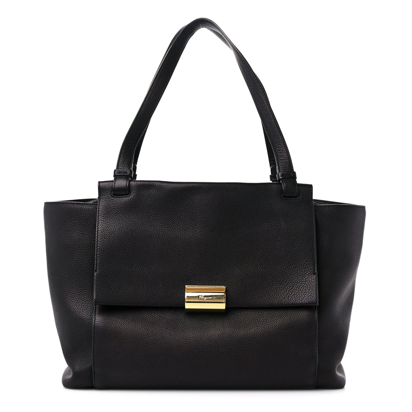 Grained Calfskin Bitter Pocket Tote Black