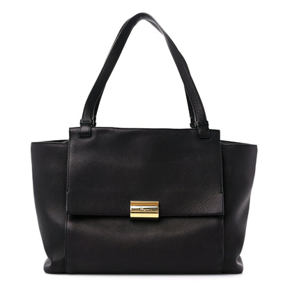 Salvatore Ferragamo Grained Calfskin Bitter Pocket Tote Black 1 of 15