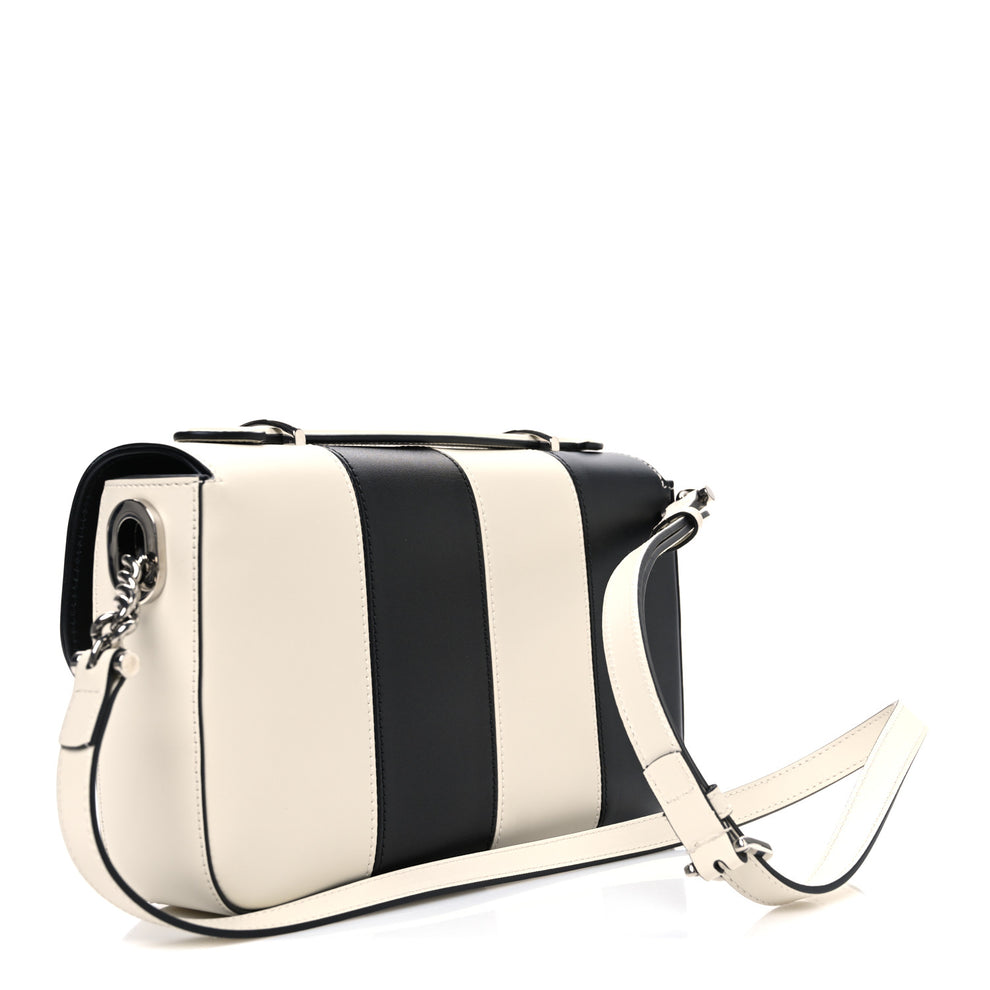 Gucci Senna Calfskin Lines Petite GG Top Handle Shoulder Bag Black ...