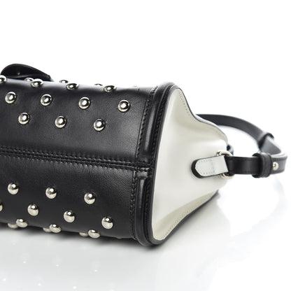 Alexander McQueen Calfskin Studded Mini Padlock Tote Black White 6 of 12