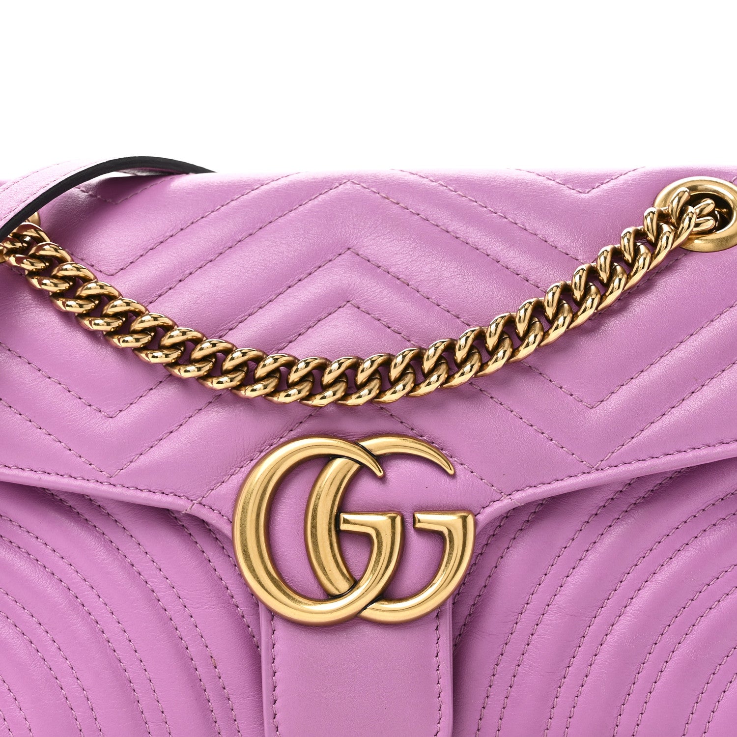 Gucci Calfskin Matelasse Small GG Marmont Shoulder Bag Candy Mousse 8 of 10