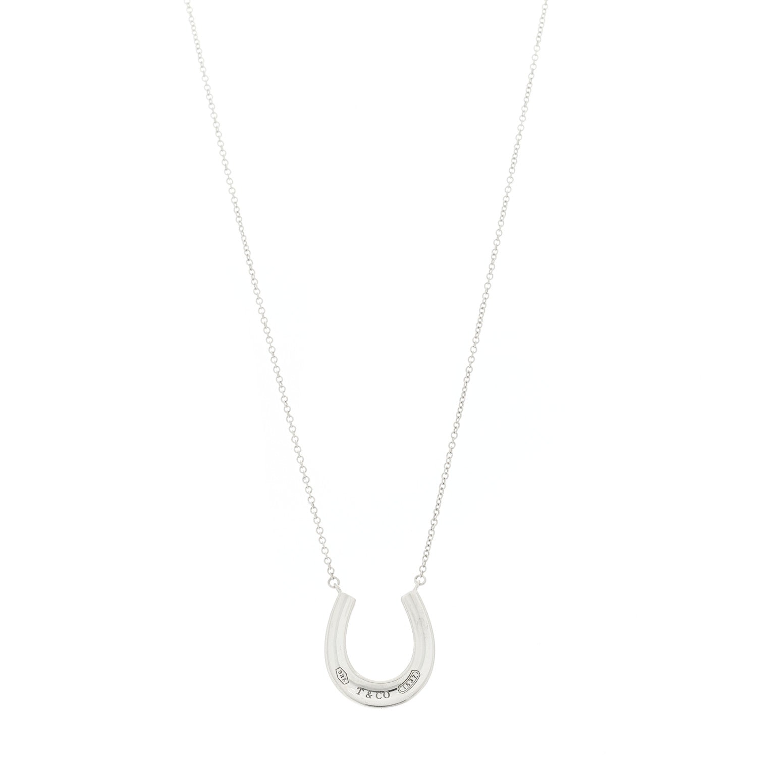 Tiffany Sterling Silver 1837 Horseshoe Pendant Necklace 1 of 5