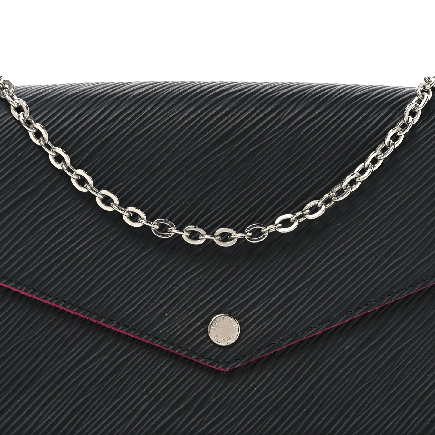 Epi Pochette Felicie Black Hot Pink