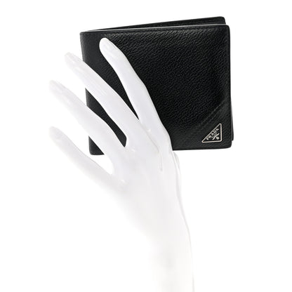 Prada Micro Grain Bi-Fold Wallet Black 2 of 9