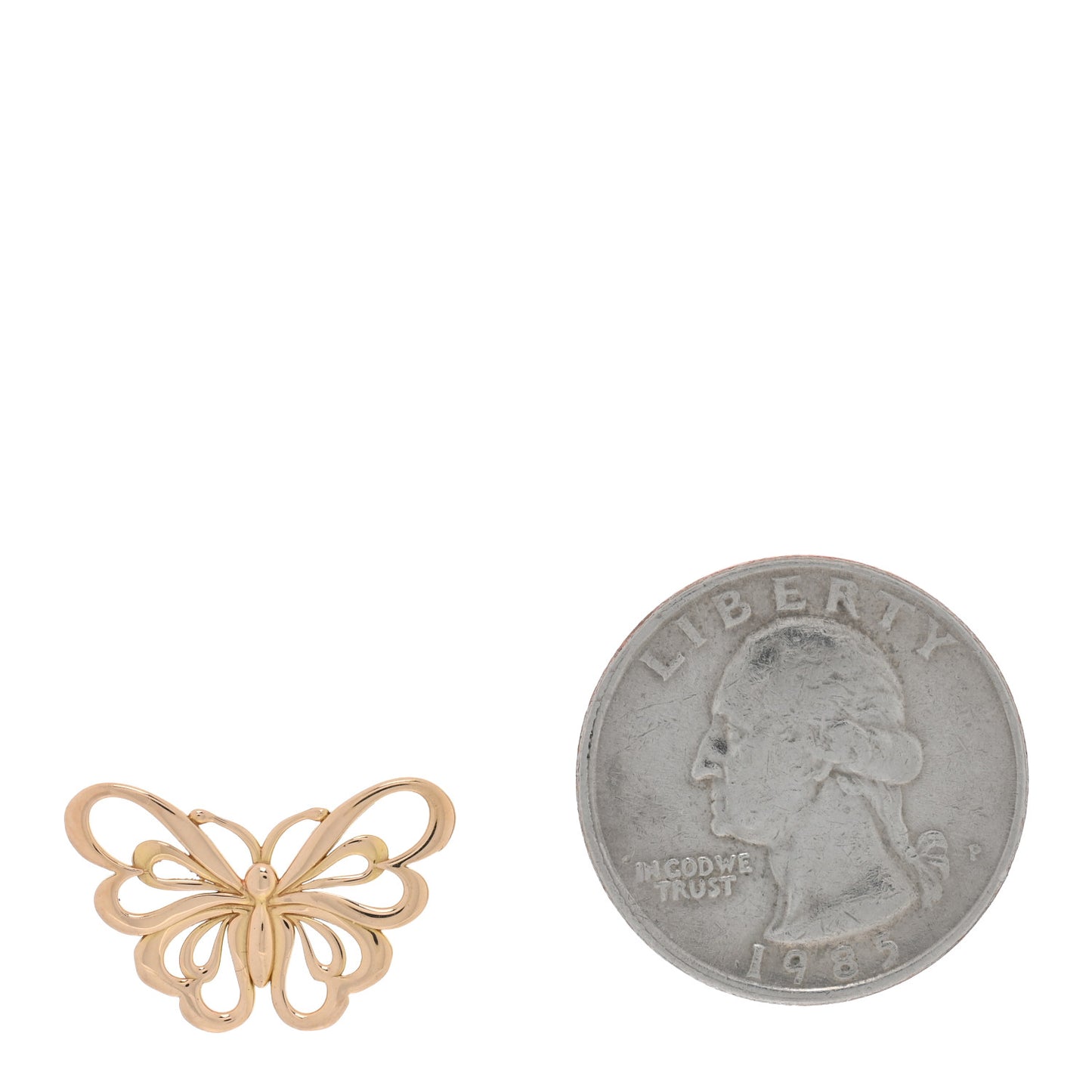 18K Rose Gold Butterfly Pendant