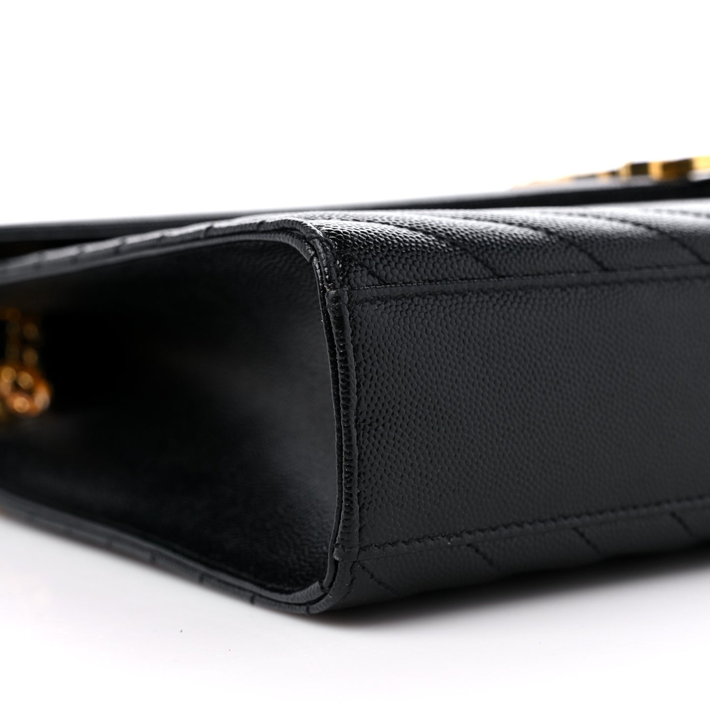 Grain De Poudre Matelasse Chevron Large Monogram Satchel Black