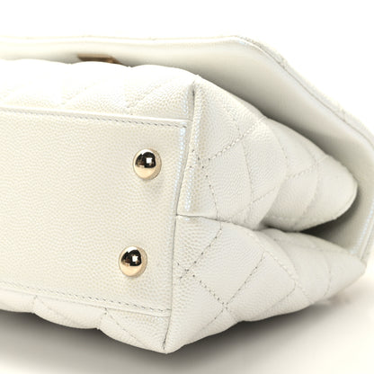 Chanel Iridescent Caviar Quilted Extra Mini Coco Handle Flap White 9 of 9
