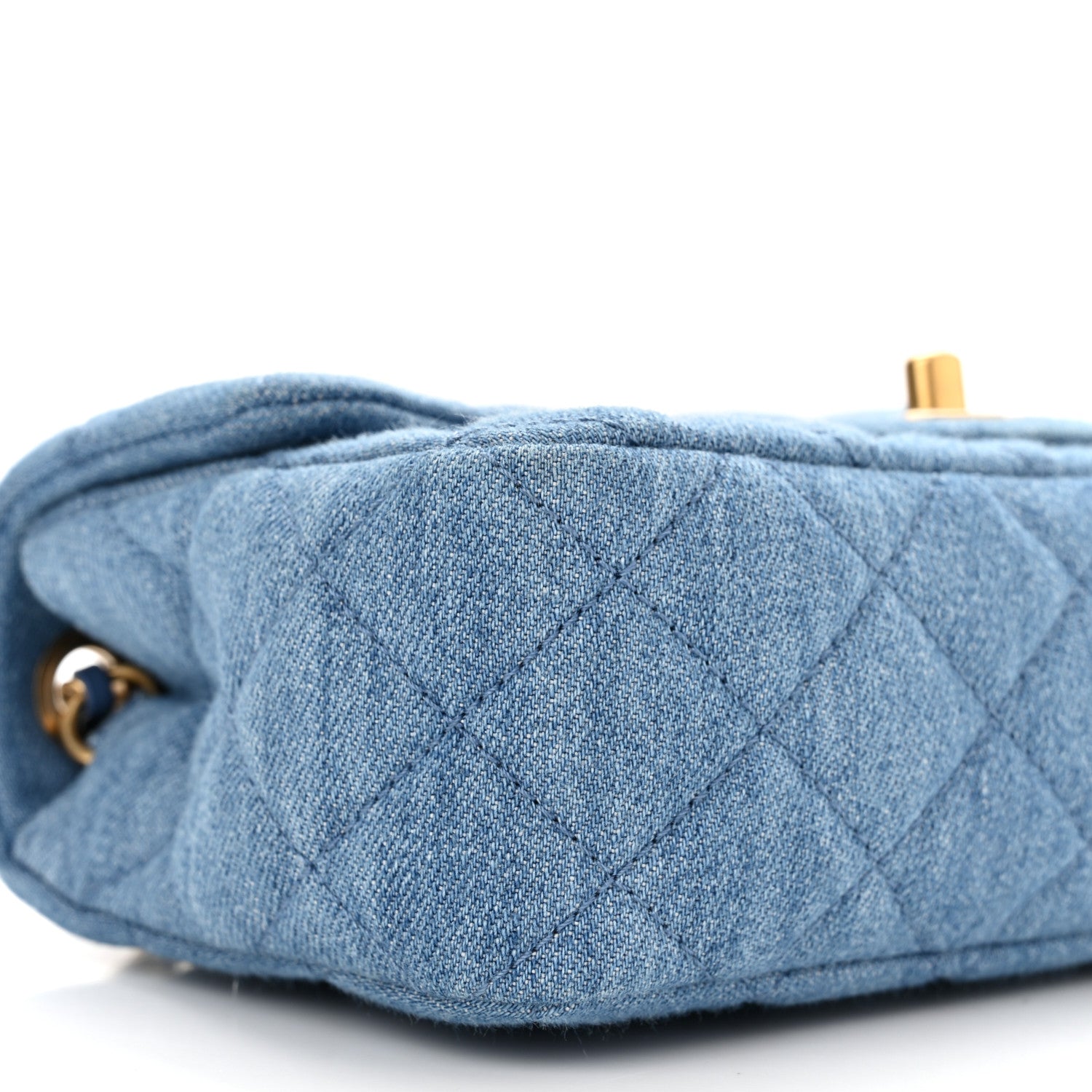 Chanel Denim Quilted Mini Pearl Crush Rectangular Flap Blue 9 of 11
