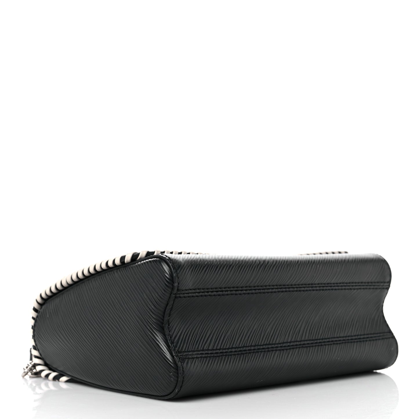 Epi Embroidered Twist Shoulder Bag MM Black