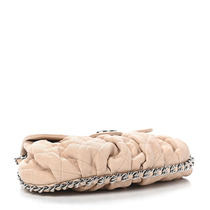 Chanel Washed Lambskin Quilted Medium Chain Around Flap Beige 4 of 9