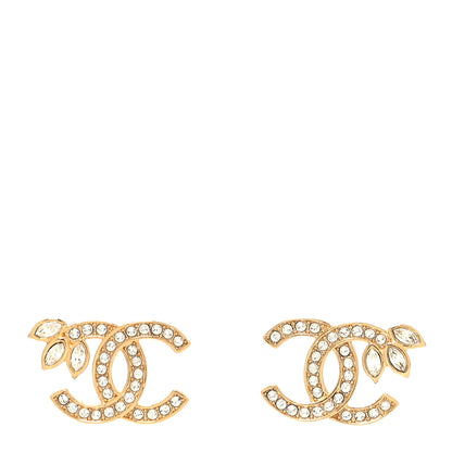 Chanel Crystal Wheat CC Earrings Gold 1 of 4