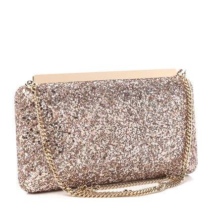 Jimmy Choo Coarse Glitter Ellipse Clutch Ballet Pink 3 of 11