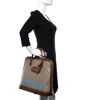 Gucci GG Supreme Monogram Azalea Calfskin Eterotopia Horsebit 1955 Duffle Bag Beige Ebony Brown Sugar 2 of 10