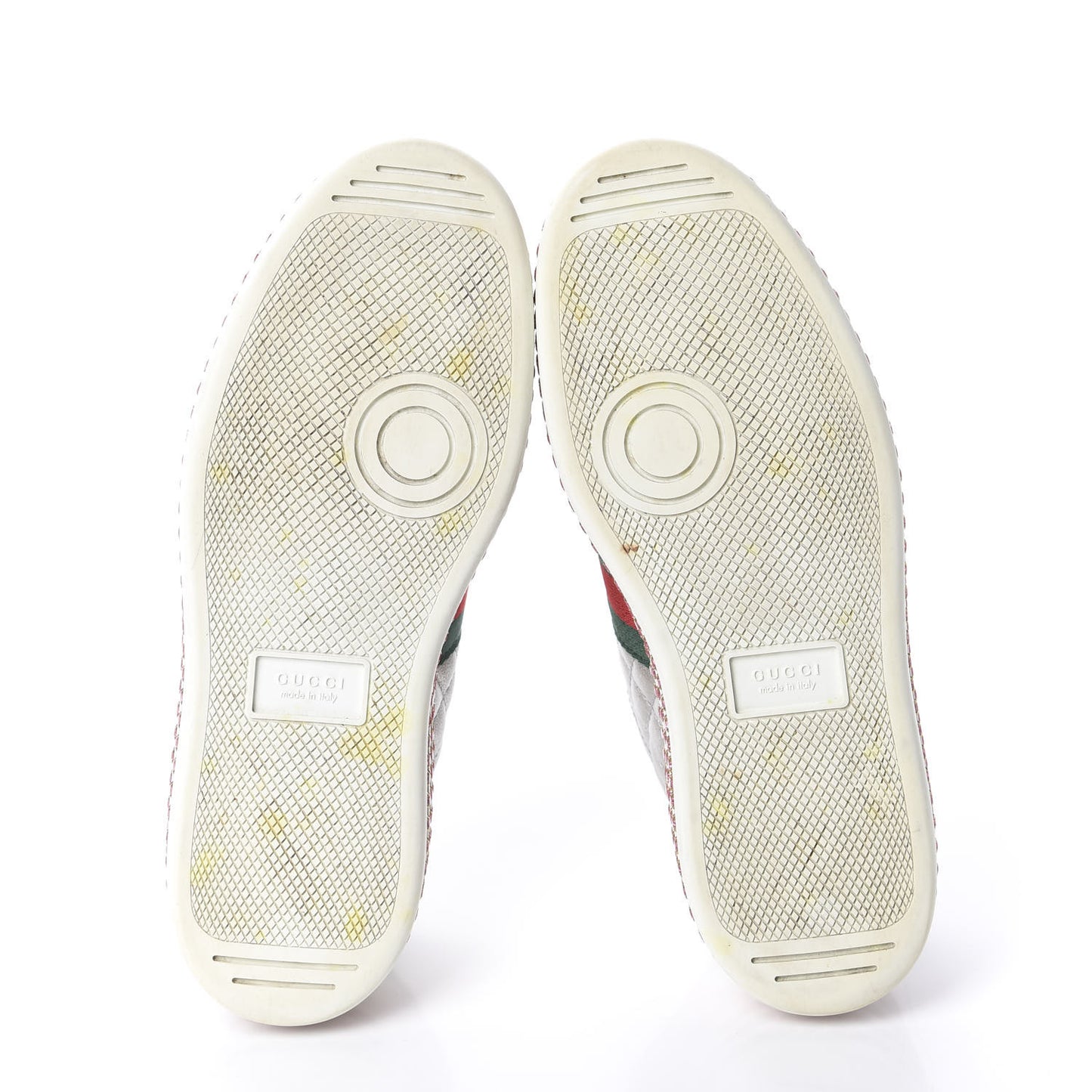 Laminated Nappa Crystal Web Bee Embroidered Trapuntata Womens Ace Platform Sneakers 36.5 Argento