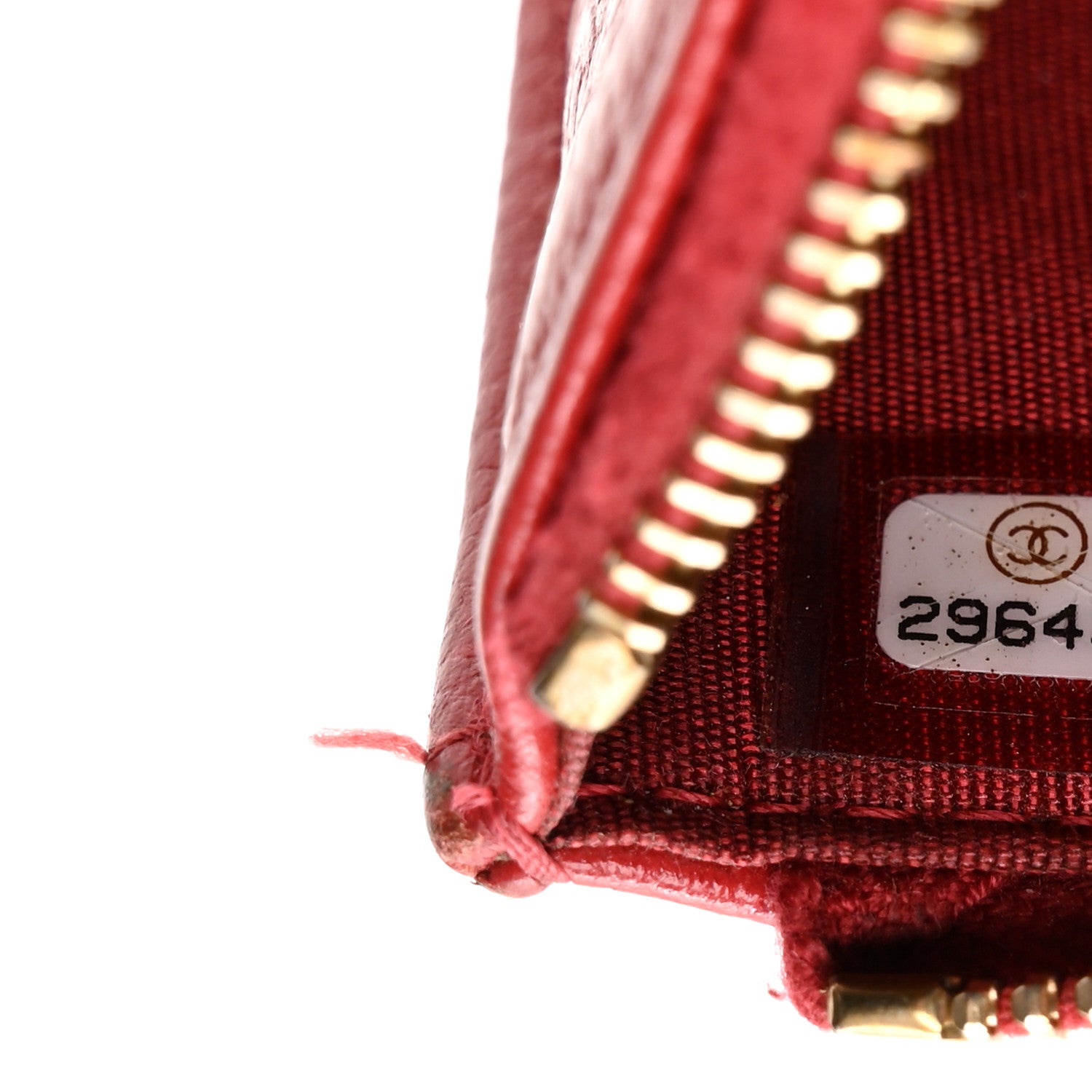 Chanel Caviar Camellia Embossed Classic Flat Wallet Pouch Red 7 of 8