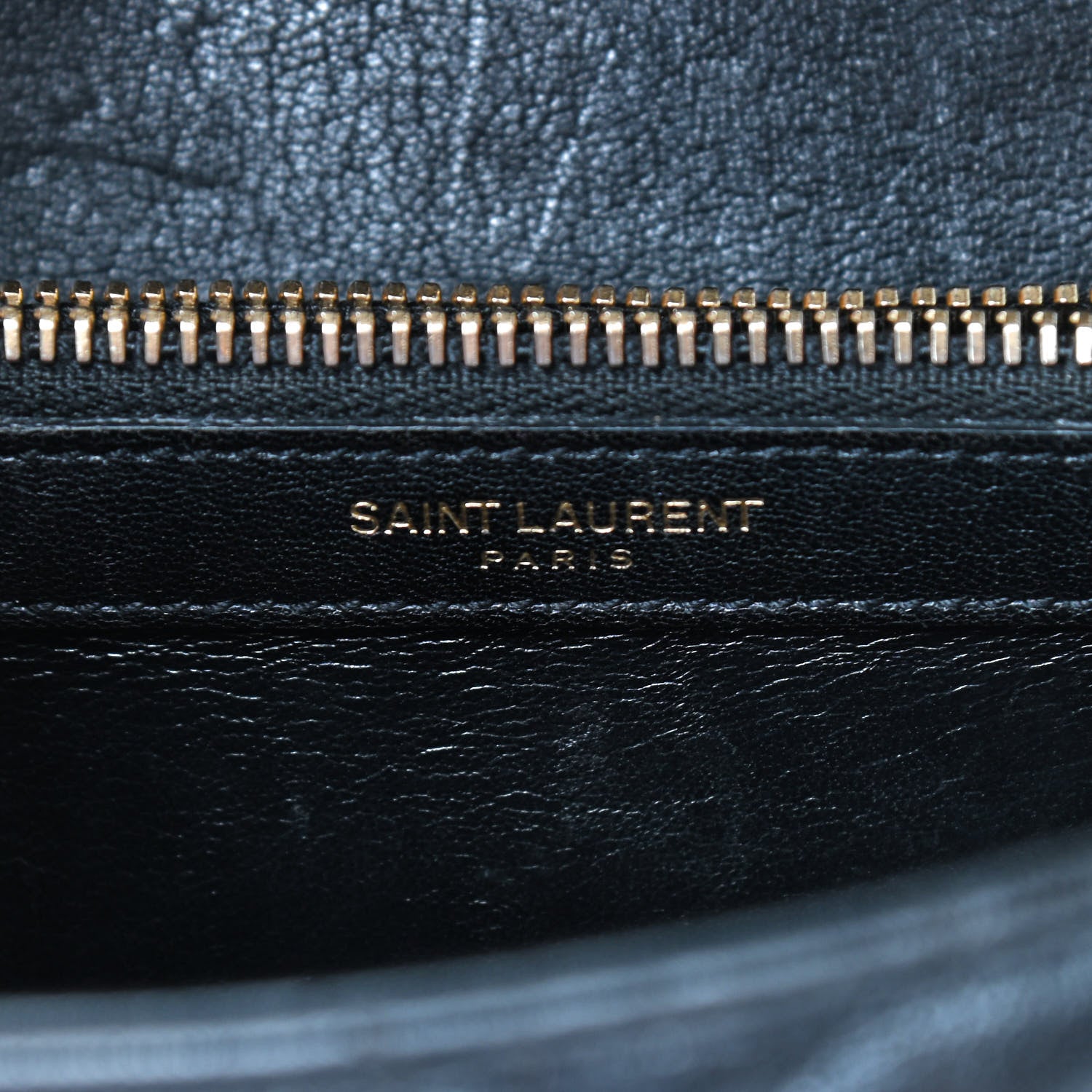 Saint Laurent Sheepskin Matelasse Chevron Monogram Medium College Bag Black 9 of 9