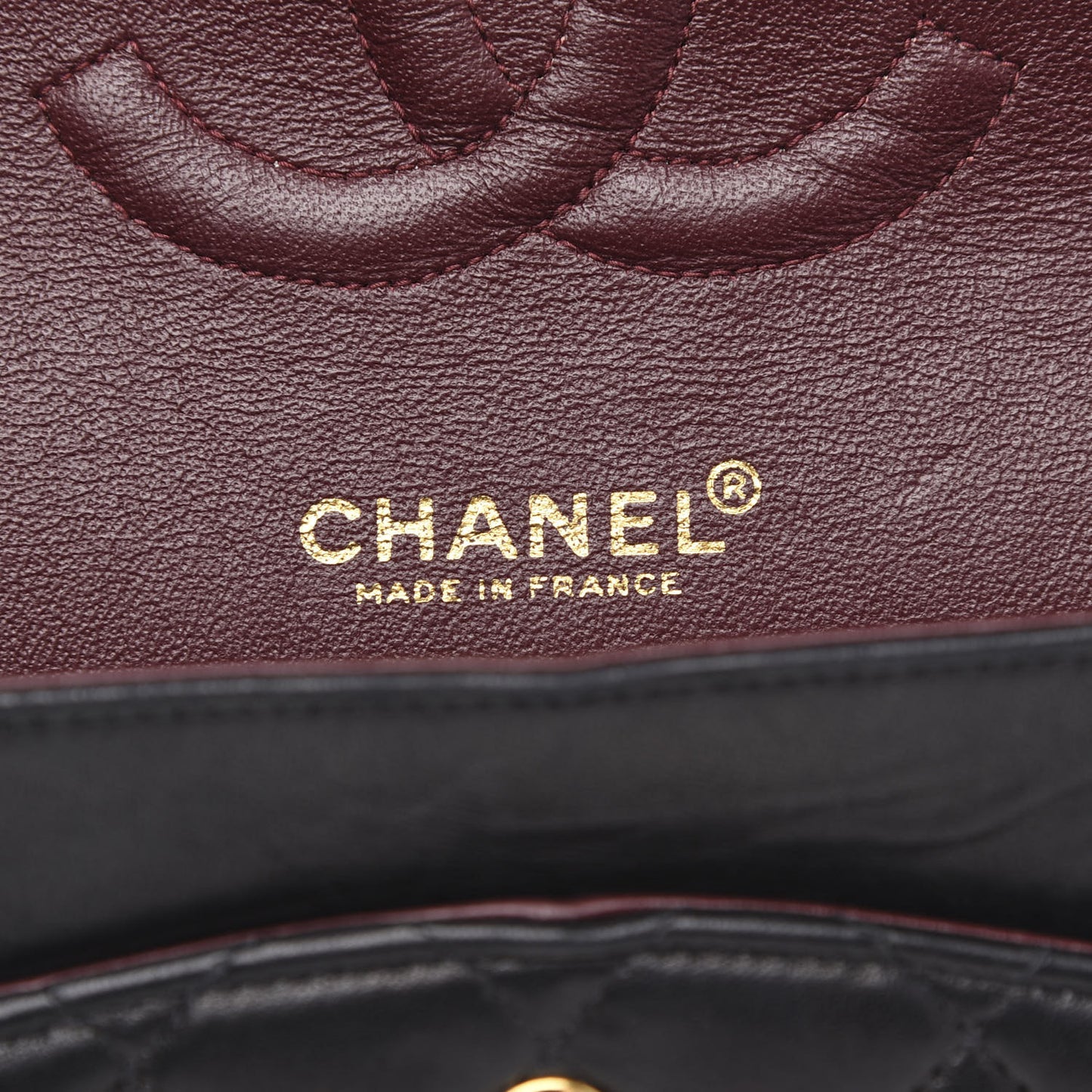 Lambskin Quilted Medium Double Flap Black