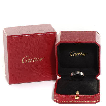 Cartier 18K White Gold 3 Diamond 5.5mm LOVE Ring 56 7.5 5 of 5