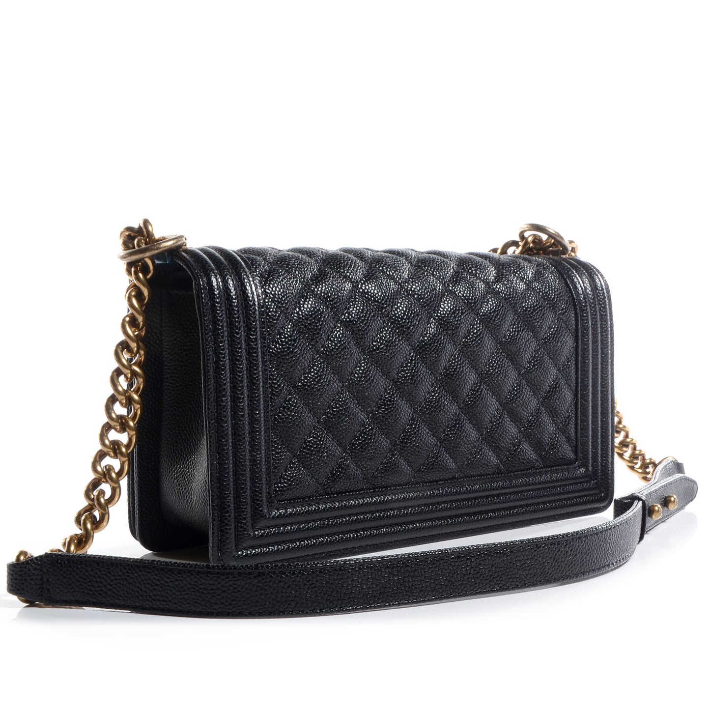 Caviar Medium Boy Flap Black