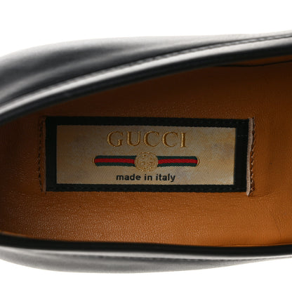 Gucci Calfskin Web Interlocking G Tassel Loafers 36 Black 7 of 9