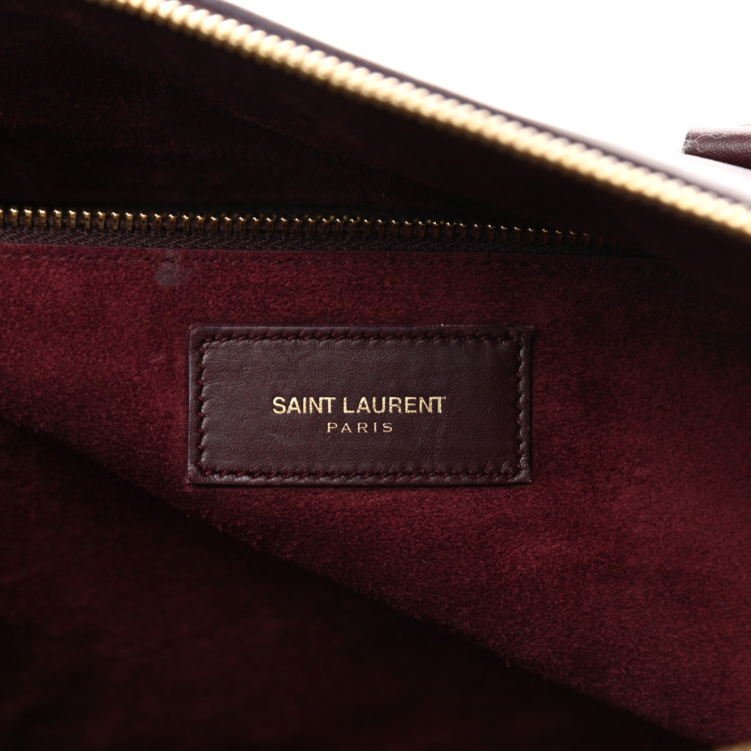 Saint Laurent Calfskin Classic Duffle 12 Wine 6 of 17
