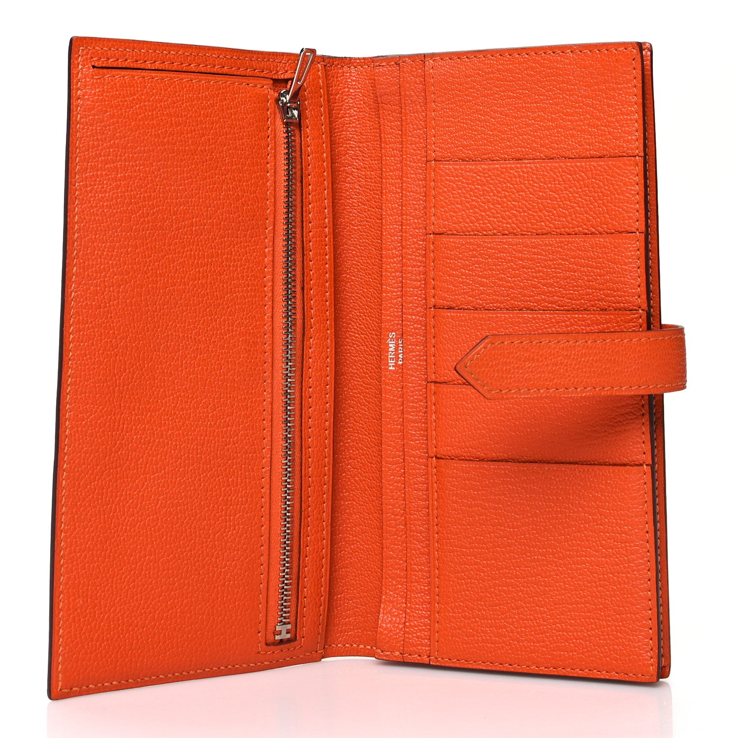 Hermes Chevre Mysore Bearn Gusset Wallet Feu 5 of 13